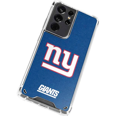 NFL New York Giants Distressed Galaxy S21 Ultra 5G Clear Case