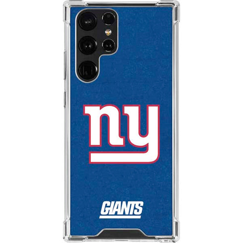 NFL New York Giants Distressed Galaxy S22 Ultra Clear Case
