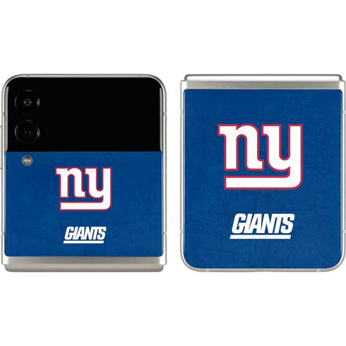 NFL New York Giants Distressed Galaxy Z Flip3 5G Skin