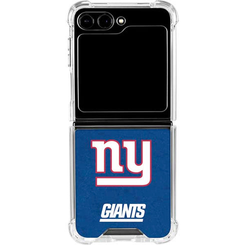 NFL New York Giants Distressed Galaxy Z Flip5 5G Clear Case