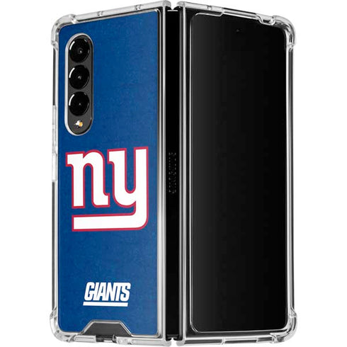 NFL New York Giants Distressed Galaxy Z Fold4 5G Clear Case