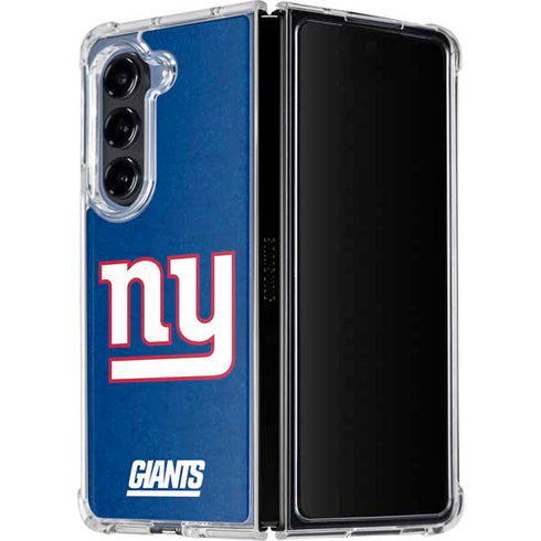 NFL New York Giants Distressed Galaxy Z Fold5 5G Clear Case