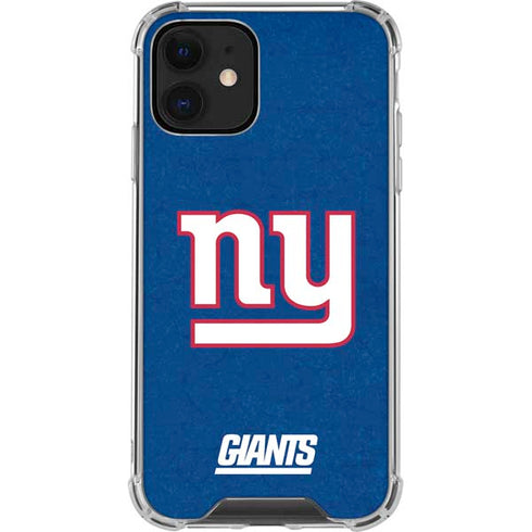 NFL New York Giants Distressed iPhone 12 Clear Case