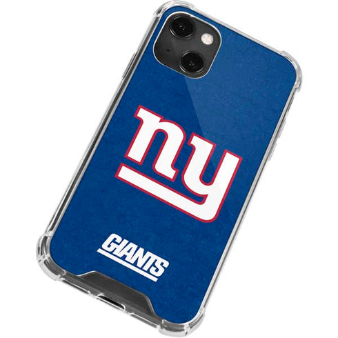 NFL New York Giants Distressed iPhone 15 Plus Clear Case