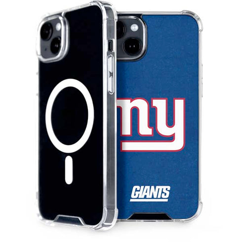 NFL New York Giants Distressed iPhone 15 Plus MagSafe Case