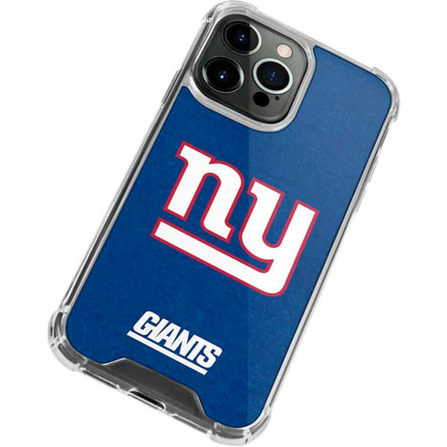 NFL New York Giants Distressed iPhone 14 Pro Clear Case