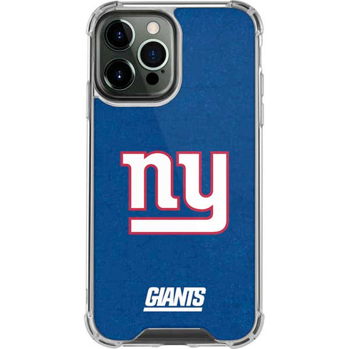 NFL New York Giants Distressed iPhone 15 Pro Max Clear Case