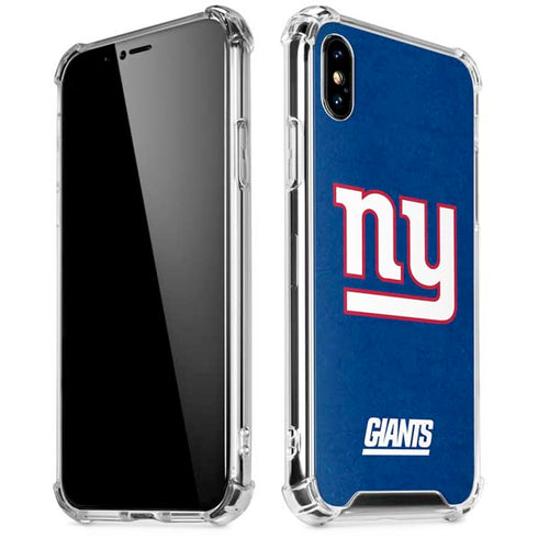 NFL New York Giants Distressed iPhone XS Max Clear Case