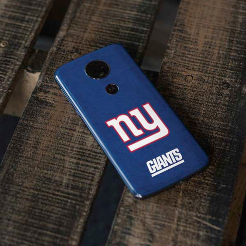 NFL New York Giants Distressed Moto E5 Plus Skin