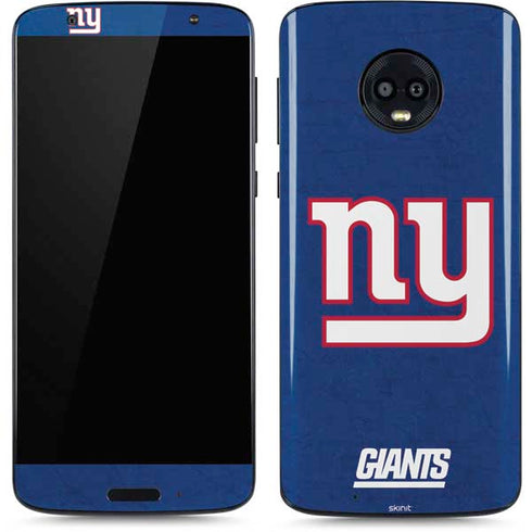 NFL New York Giants Distressed Moto G6 Skin