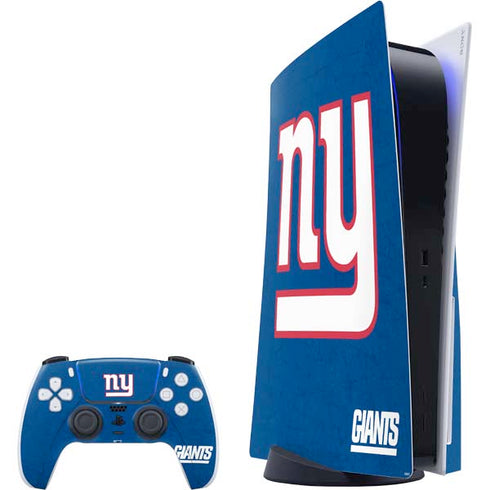 NFL New York Giants Distressed PS5 Bundle Skin