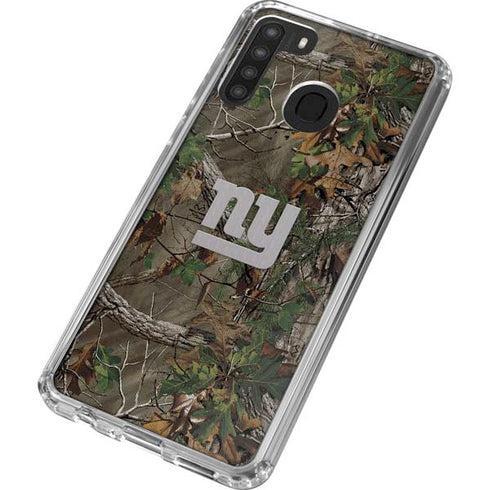 NFL New York Giants Realtree Xtra Green Camo Galaxy A21 Clear Case