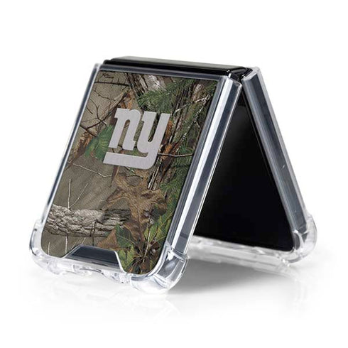 NFL New York Giants Realtree Xtra Green Camo Galaxy Z Flip5 5G Clear Case