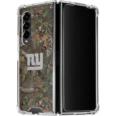 NFL New York Giants Realtree Xtra Green Camo Galaxy Z Fold4 5G Clear Case