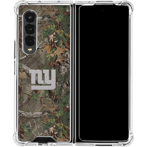 NFL New York Giants Realtree Xtra Green Camo Galaxy Z Fold4 5G Clear Case