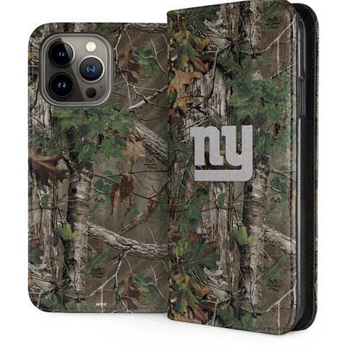 NFL New York Giants Realtree Xtra Green Camo iPhone 15 Pro Max Folio Case