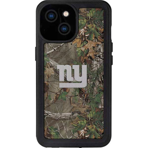 NFL New York Giants Realtree Xtra Green Camo iPhone 15 Waterproof Case
