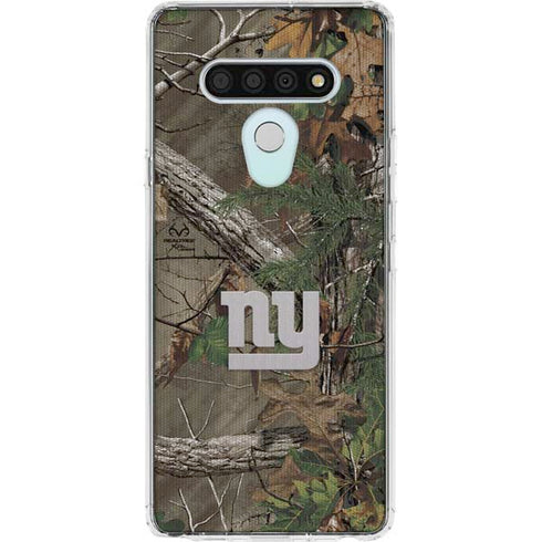 NFL New York Giants Realtree Xtra Green Camo LG Stylo 6 Clear Case