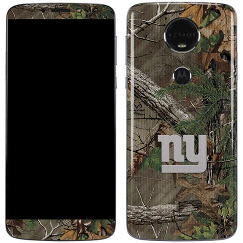 NFL New York Giants Realtree Xtra Green Camo Moto E5 Plus Skin