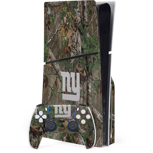 NFL New York Giants Realtree Xtra Green Camo PS5 Slim Disk Bundle Skin