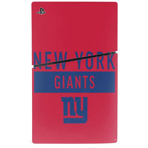 NFL New York Giants Red Performance Series PS5 Slim Disk Console Skin