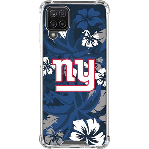 NFL New York Giants Tropical Print Galaxy A12 Clear Case