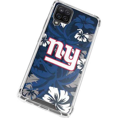 NFL New York Giants Tropical Print Galaxy A12 Clear Case