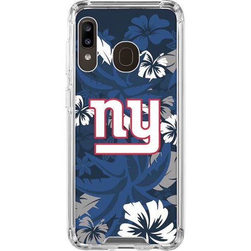 NFL New York Giants Tropical Print Galaxy A30 Clear Case