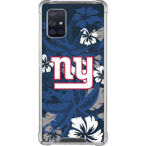 NFL New York Giants Tropical Print Galaxy A71 5G Clear Case