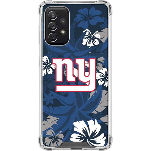 NFL New York Giants Tropical Print Galaxy A72 5G Clear Case