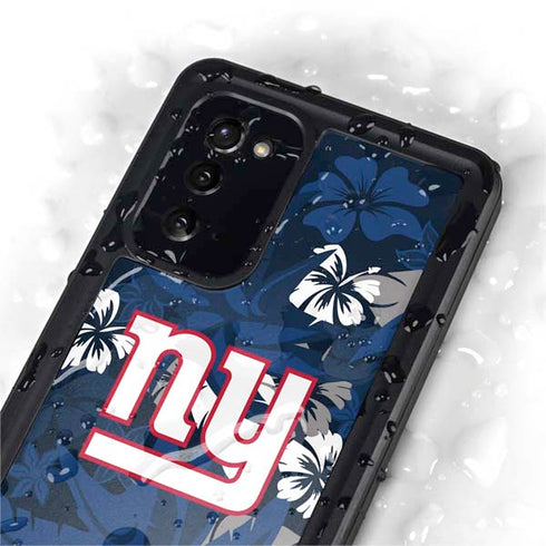 NFL New York Giants Tropical Print Galaxy Note20 5G Waterproof Case