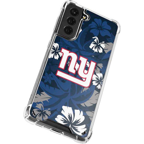 NFL New York Giants Tropical Print Galaxy S21 5G Clear Case