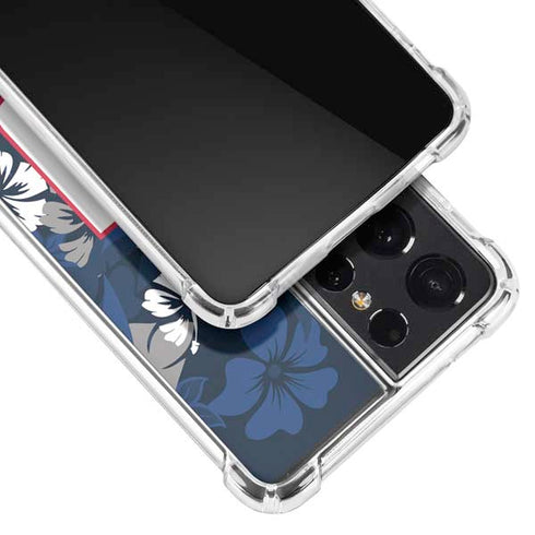 NFL New York Giants Tropical Print Galaxy S21 Ultra 5G Clear Case