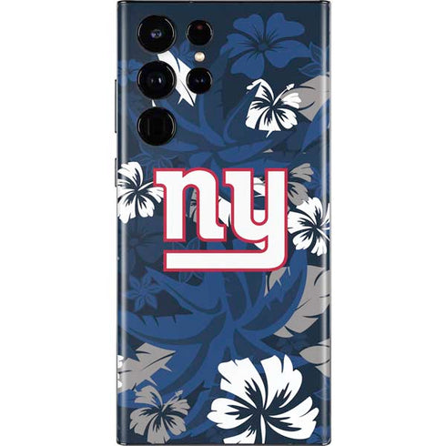 NFL New York Giants Tropical Print Galaxy S22 Ultra Skin