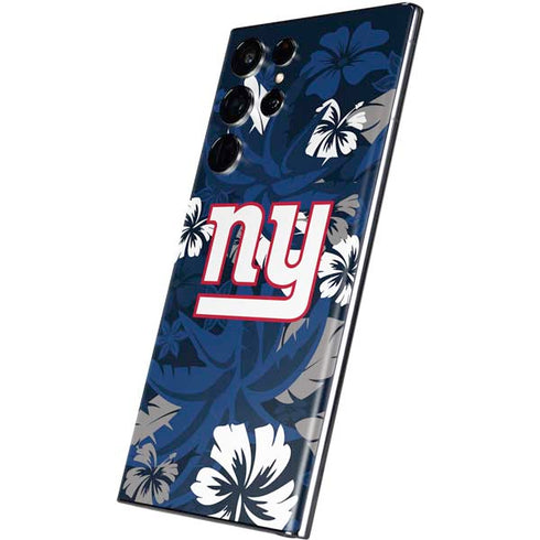 NFL New York Giants Tropical Print Galaxy S22 Ultra Skin