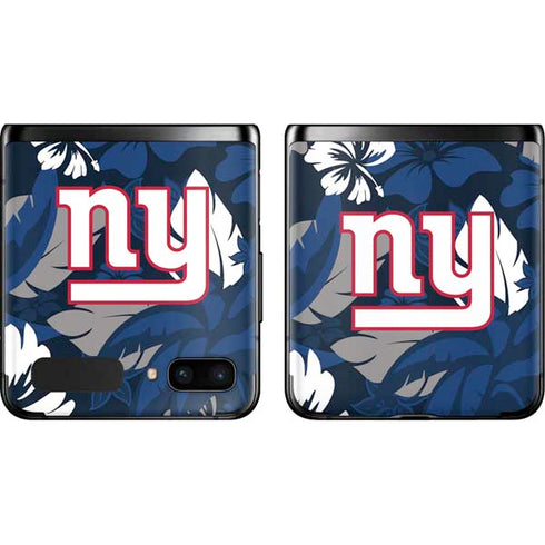 NFL New York Giants Tropical Print Galaxy Z Flip Skin