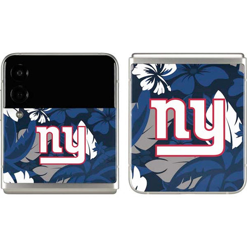 NFL New York Giants Tropical Print Galaxy Z Flip3 5G Skin