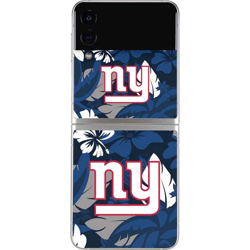 NFL New York Giants Tropical Print Galaxy Z Flip4 5G Skin