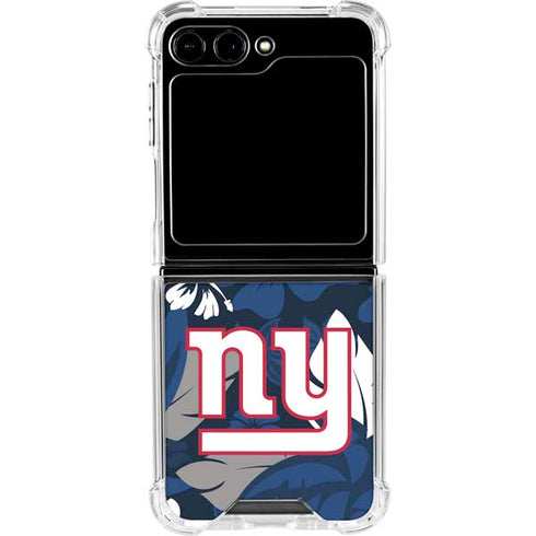 NFL New York Giants Tropical Print Galaxy Z Flip5 5G Clear Case