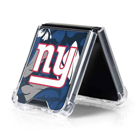 NFL New York Giants Tropical Print Galaxy Z Flip5 5G Clear Case