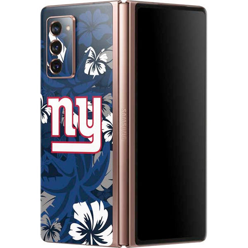 NFL New York Giants Tropical Print Galaxy Z Fold2 5G Skin