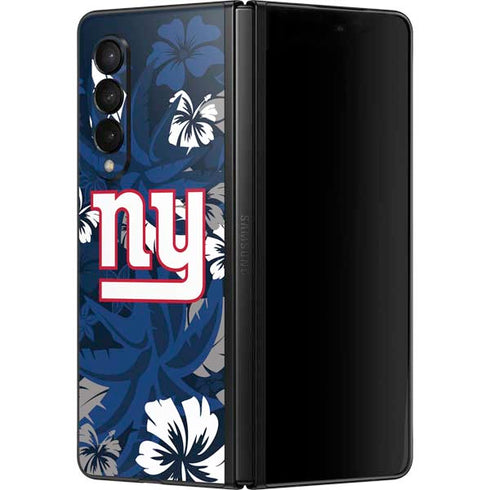 NFL New York Giants Tropical Print Galaxy Z Fold3 5G Skin