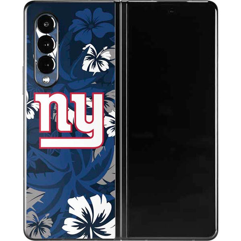 NFL New York Giants Tropical Print Galaxy Z Fold3 5G Skin