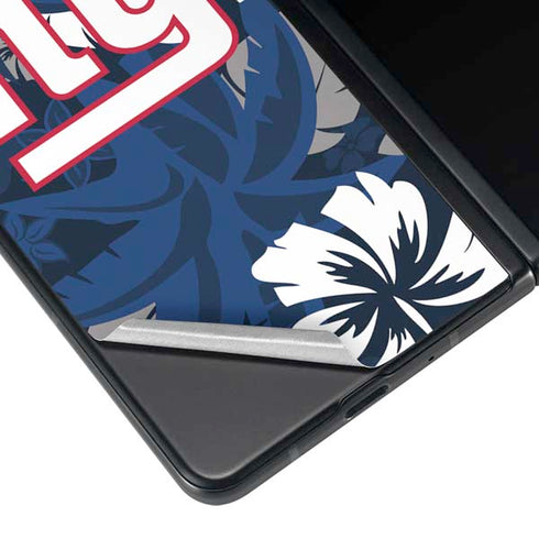NFL New York Giants Tropical Print Galaxy Z Fold3 5G Skin