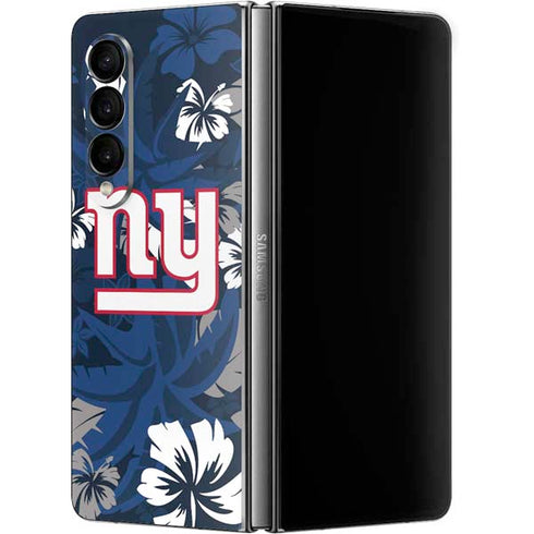 NFL New York Giants Tropical Print Galaxy Z Fold4 5G Skin