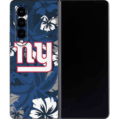 NFL New York Giants Tropical Print Galaxy Z Fold4 5G Skin
