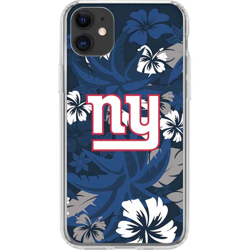 NFL New York Giants Tropical Print iPhone 11 Clear Case