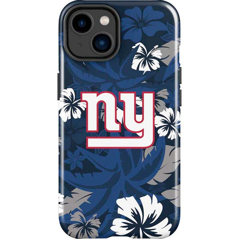NFL New York Giants Tropical Print iPhone 15 Plus Impact Case