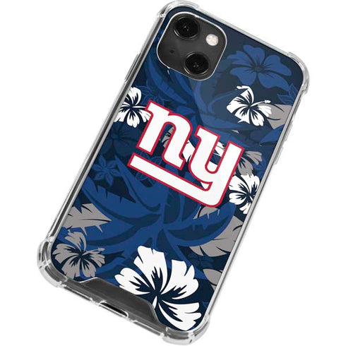 NFL New York Giants Tropical Print iPhone 15 Plus Clear Case