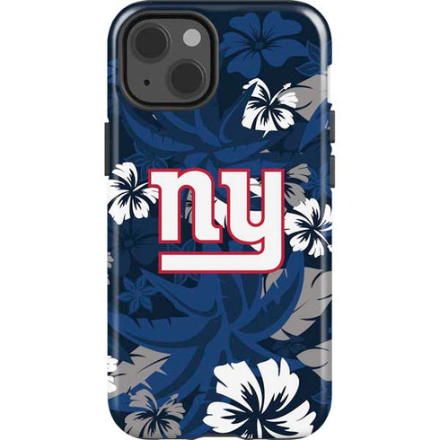 NFL New York Giants Tropical Print iPhone 15 Impact Case